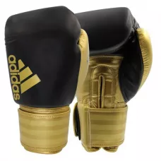 Боксерские перчатки Adidas Hybrid 200 Черный/золотой 20 унций