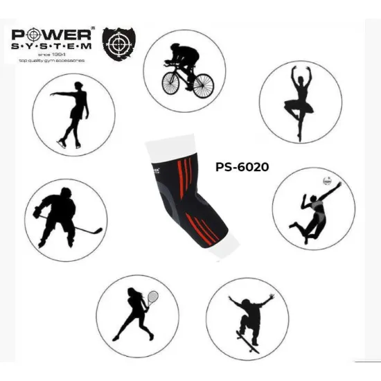 Налокотники спортивные Power System Elbow Support Evo PS-6020 Black/Orange M