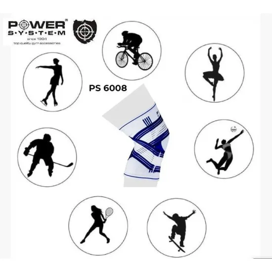 Наколенник спортивный Power System Knee Support Pro PS-6008 Blue/White S/M