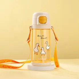 Пляшка для води CASNO 690 мл KXN-1219 Помаранчева (Гусі) із соломинкою