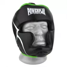 Боксерський шолом PowerPlay 3100 PU Чорно-зелений S