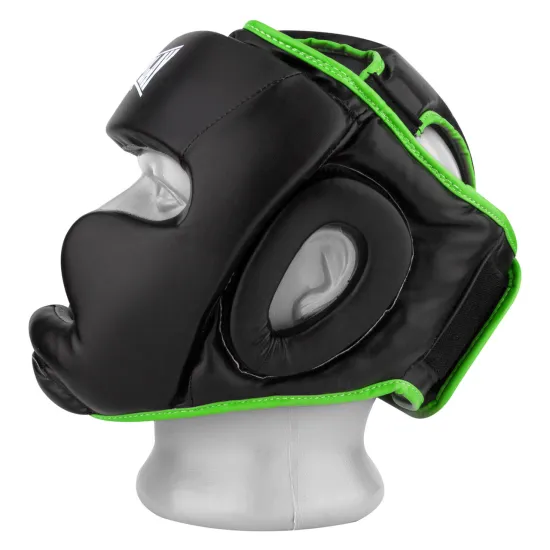 Боксерський шолом PowerPlay 3100 PU Чорно-зелений XS