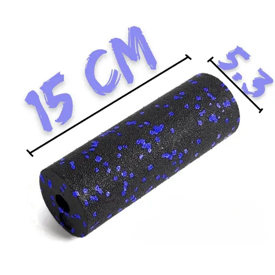Набір для масажу та йоги PowerPlay PP_4091 EPP (2 м'ячики + валик масажер 15*5,3 см.) Blue  + резинка 7,5 кг.