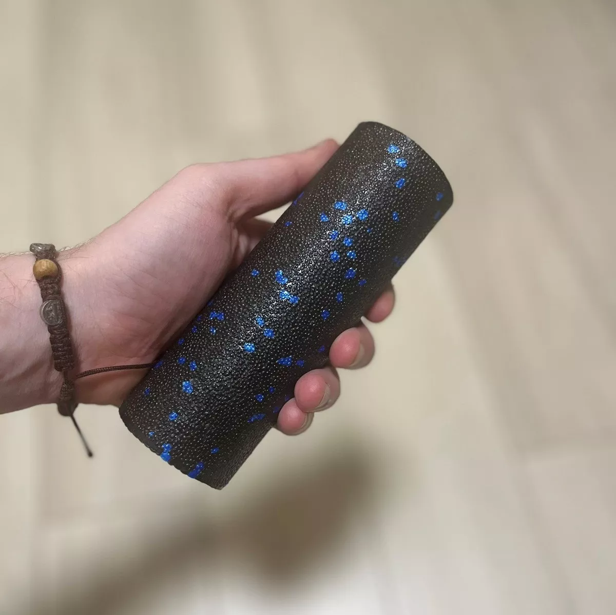 Набор для массажа и йоги PowerPlay PP_4091 EPP (2 мячика + валик массажер 15*5,3 см.) Blue + резинка 7,5 кг.