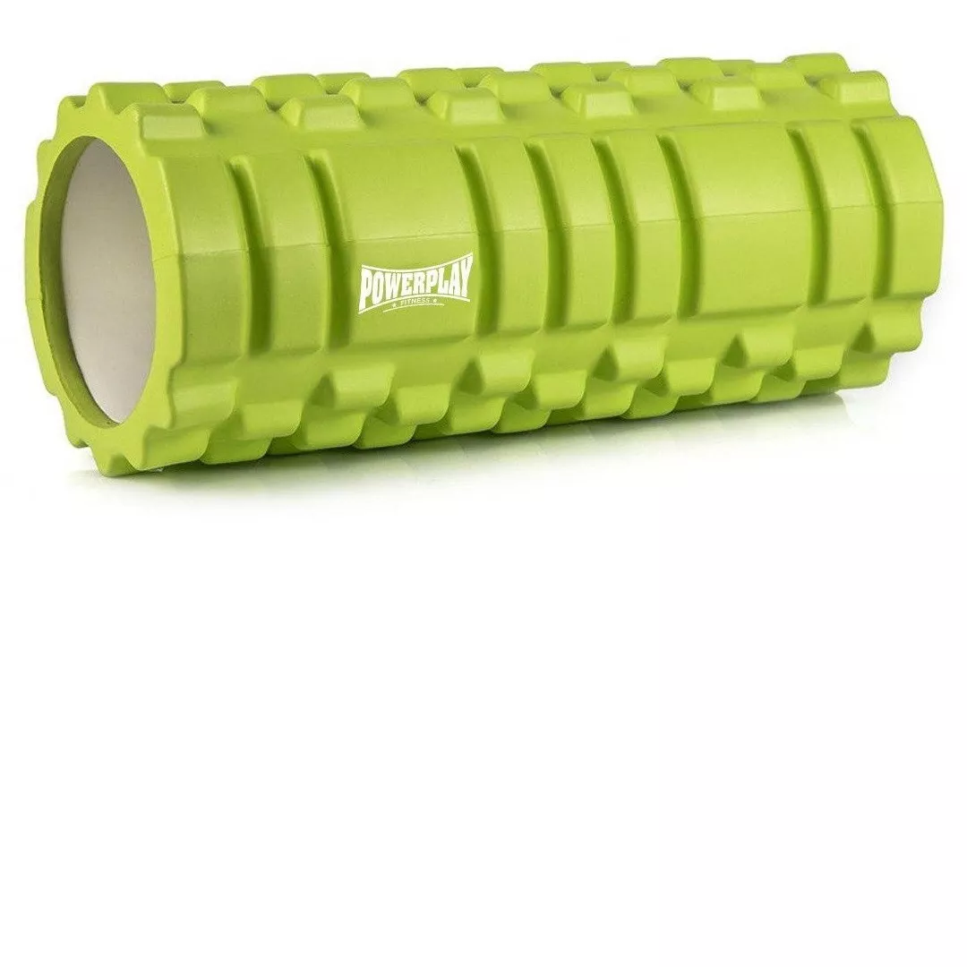 Набор для массажа и йоги PowerPlay PP_4096 (Ролик 33*14 + 2 мяча) Green + резинка 5.5 кг