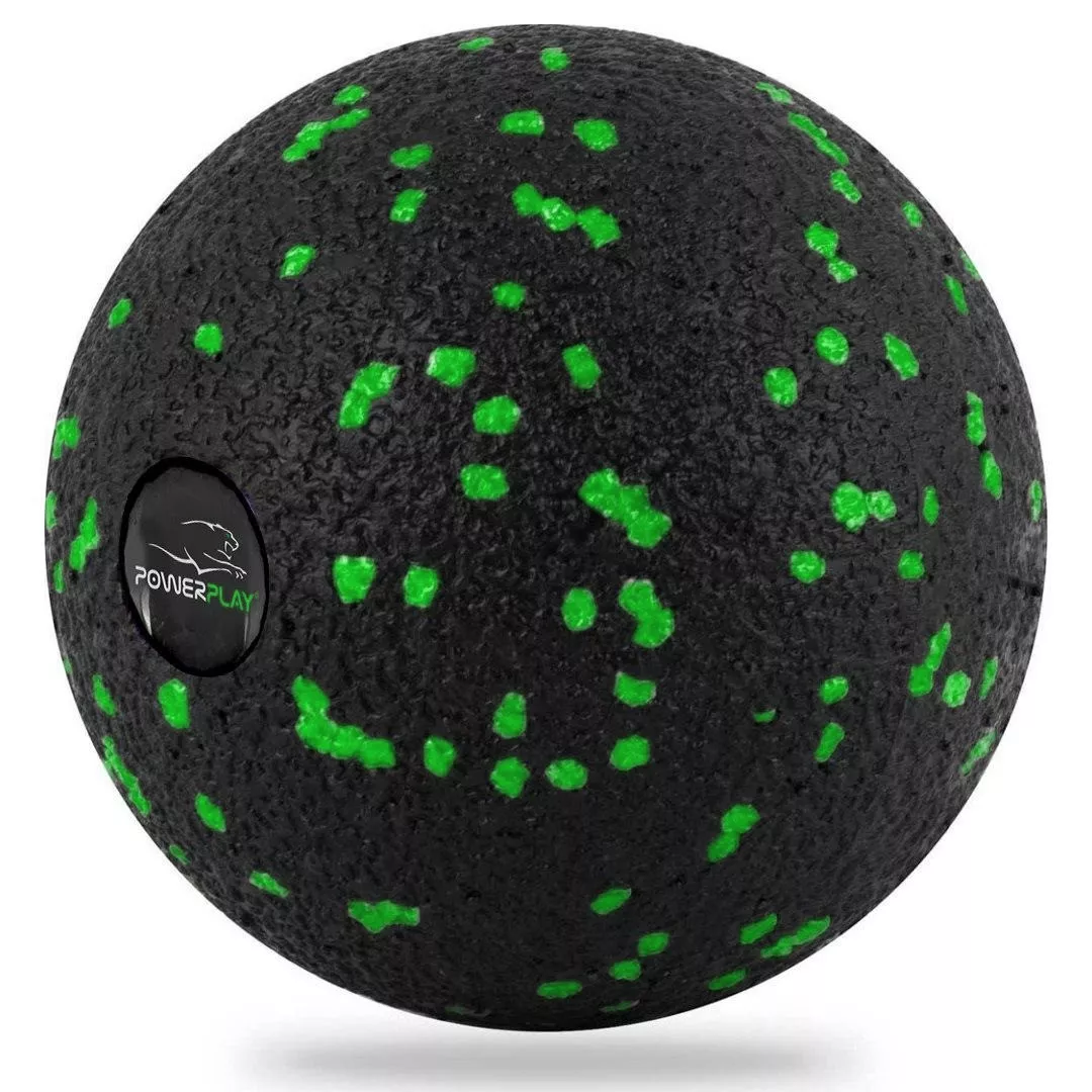 Набор для массажа и йоги PowerPlay PP_4096 (Ролик 33*14 + 2 мяча) Green + резинка 5.5 кг