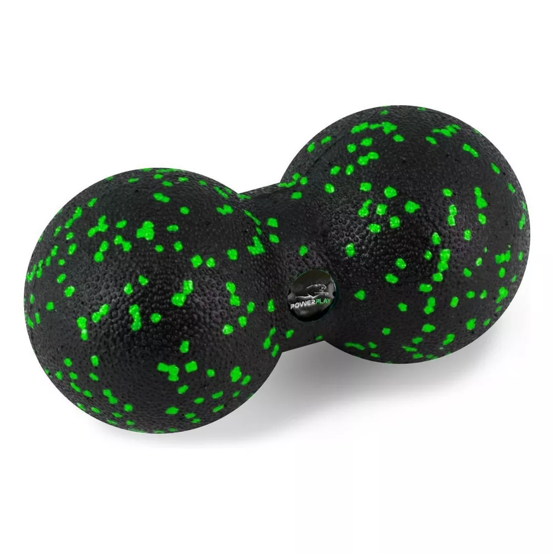 Набор для массажа и йоги PowerPlay PP_4096 (Ролик 33*14 + 2 мяча) Green + резинка 5.5 кг