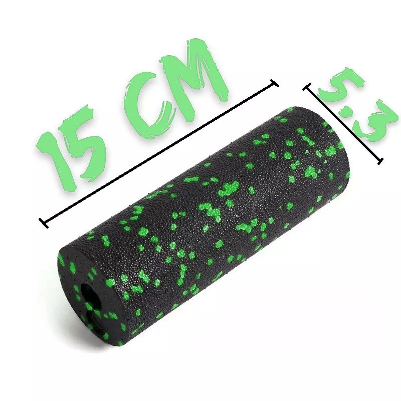 Набор для массажа и йоги PowerPlay PP_4091 EPP (2 мячика + валик массажер 15*5,3 см.) Green + резинка 5.5 кг.