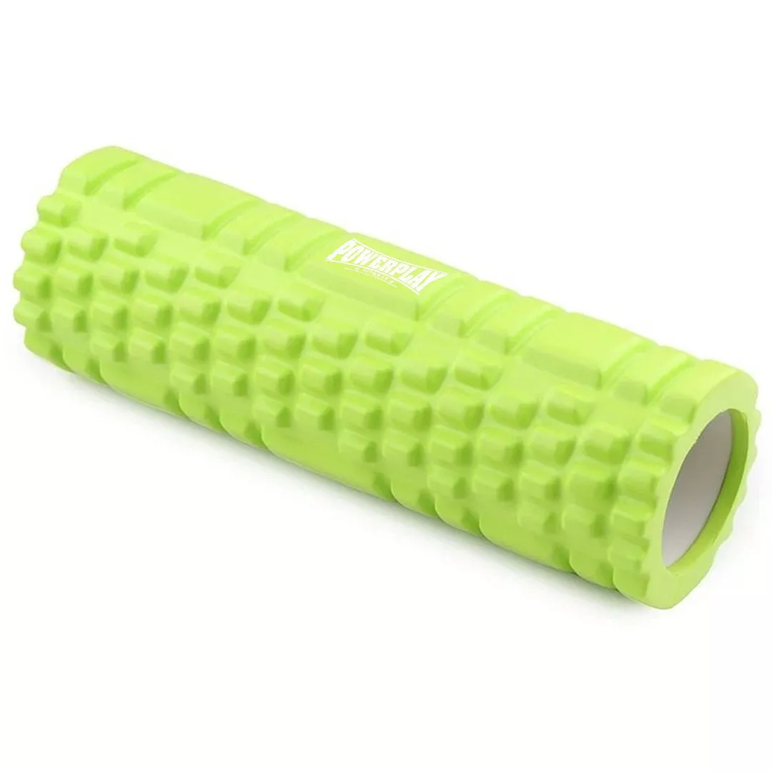 Набор для массажа и йоги PowerPlay PP_4097 (Ролик 30*10 + 2-я мячи) Green + резинка 5.5 кг.
