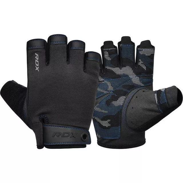 Перчатки для фитнеса RDX T2 Half Blue PLUS-S