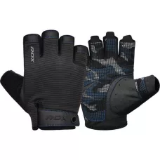 Перчатки для фитнеса RDX T2 Half Blue PLUS-S