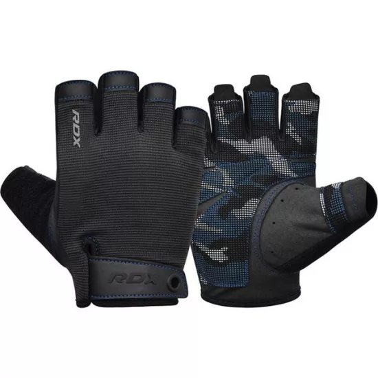 Рукавички для фітнесу RDX T2 Half Blue PLUS-S