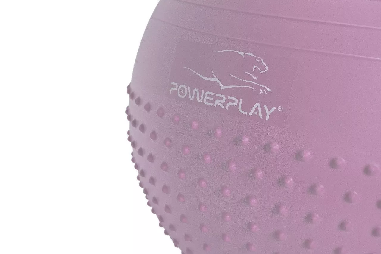 Фитбол полумассажный PowerPlay 4003 65cm Gymball Лиловый + насос