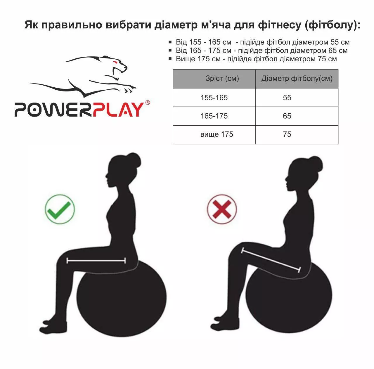 Фитбол полумассажный PowerPlay 4003 65cm Gymball Лиловый + насос