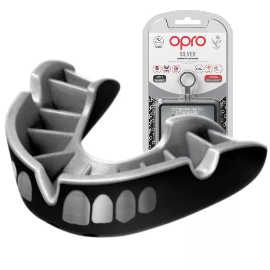 Капа OPRO Silver Grillz Black/Silver-доросла