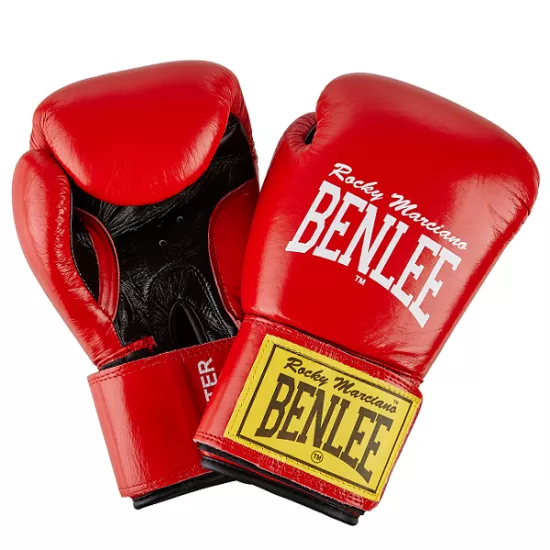 Рукавички боксерські Benlee FIGHTER 10oz Шкіра червоно-чорні