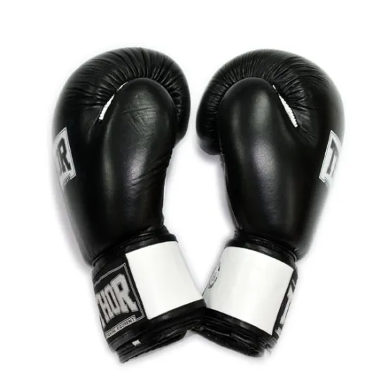 Перчатки боксерские THOR SPARRING 10oz /Кожа /черно-белые