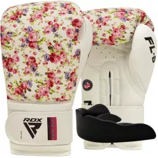 Боксерские перчатки RDX FL-6 White-8 унций (капа в комплекте)