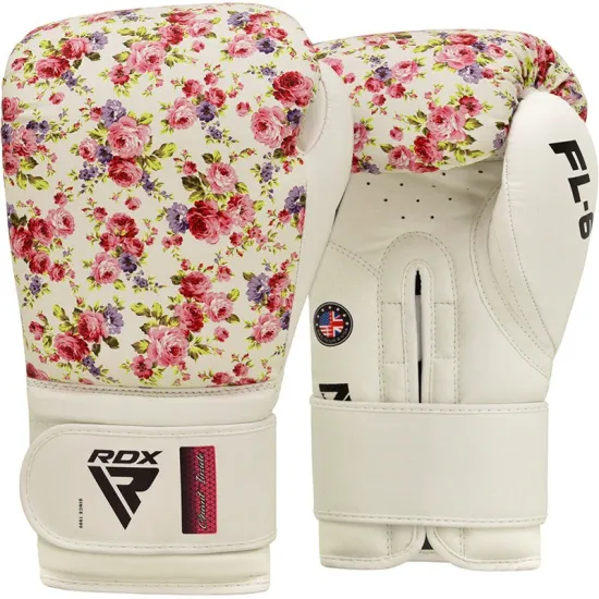 Боксерские перчатки RDX FL-6 White-8 унций (капа в комплекте)