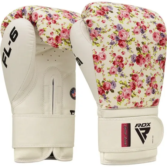 Боксерские перчатки RDX FL-6 White-8 унций (капа в комплекте)