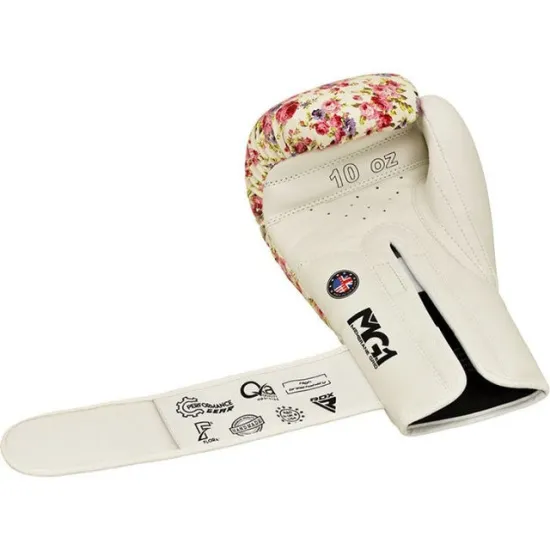 Боксерские перчатки RDX FL-6 White-8 унций (капа в комплекте)