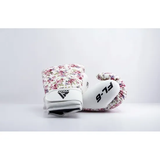 Боксерские перчатки RDX FL-6 White-8 унций (капа в комплекте)
