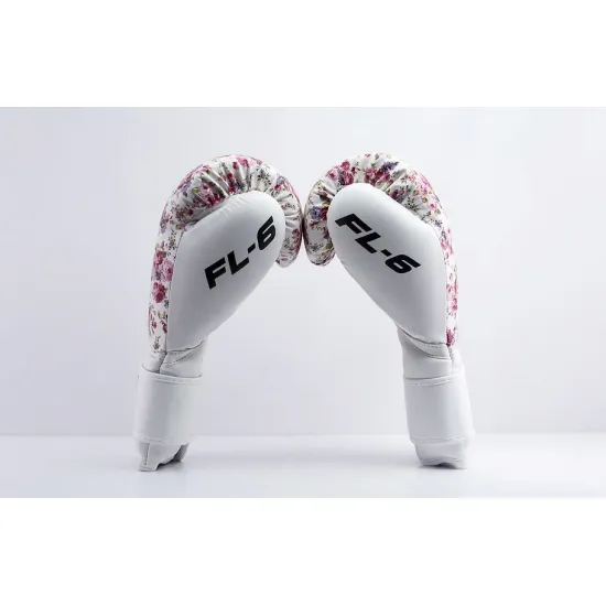 Боксерские перчатки RDX FL-6 White-8 унций (капа в комплекте)