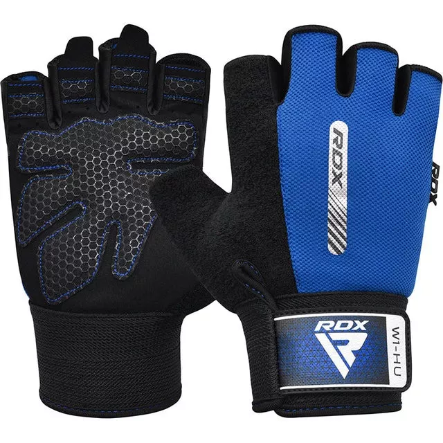 Перчатки для фитнеса RDX W1 HALF BLUE-S