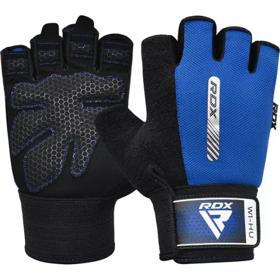 Рукавички для фітнесу RDX W1 HALF BLUE-S