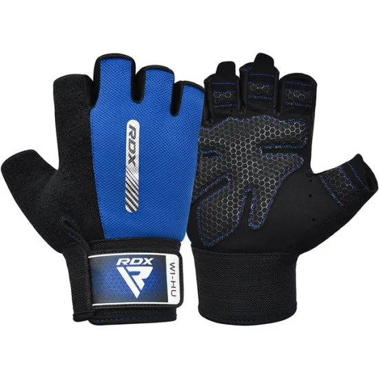 Рукавички для фітнесу RDX W1 HALF BLUE-S