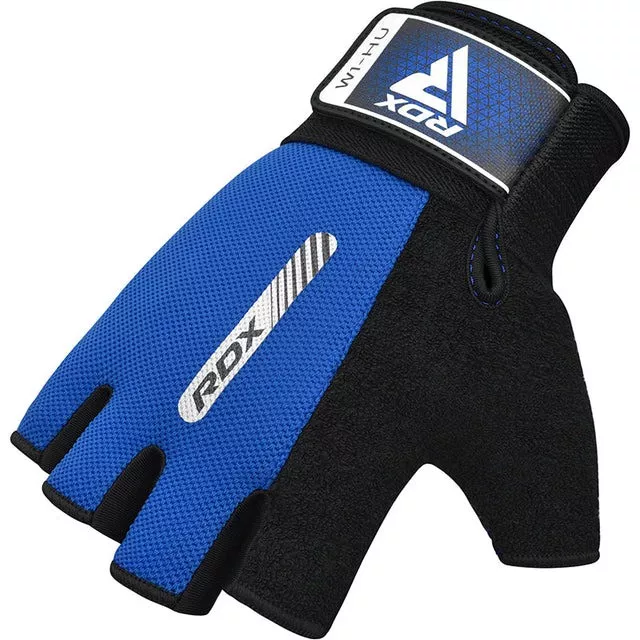 Перчатки для фитнеса RDX W1 HALF BLUE-S