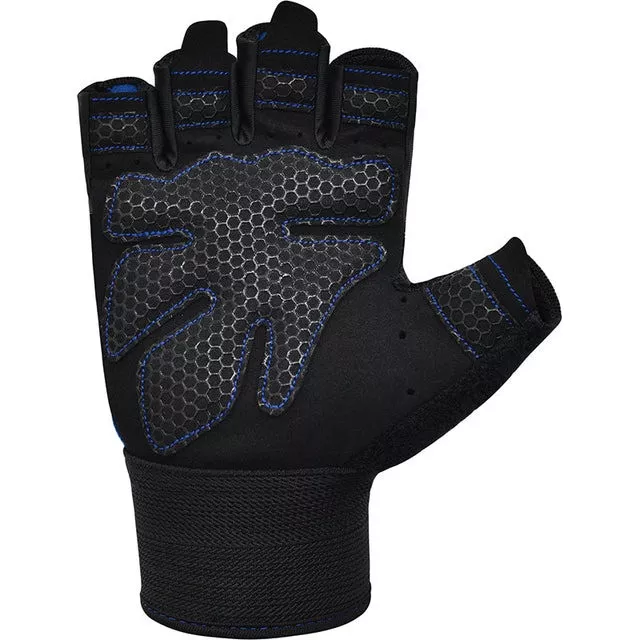 Перчатки для фитнеса RDX W1 HALF BLUE-S