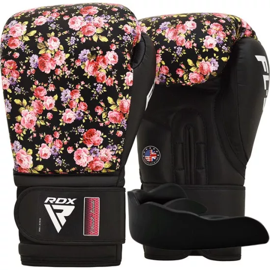Боксерские перчатки RDX FL-5 BLACK-8 унций (капа в комплекте)