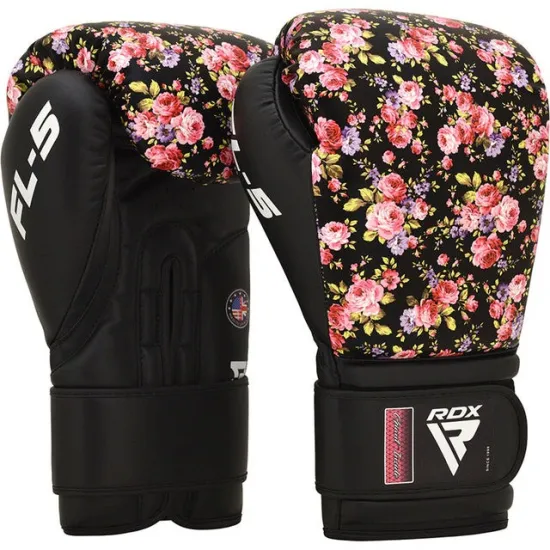 Боксерские перчатки RDX FL-5 BLACK-8 унций (капа в комплекте)