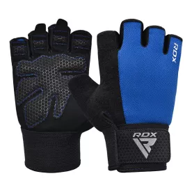Перчатки для фитнеса RDX W1 Half Blue Plus-S