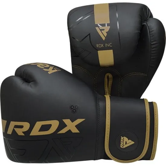 Боксерские перчатки RDX F6 Kara Matte Golden 6 унций (капа в комплекте)