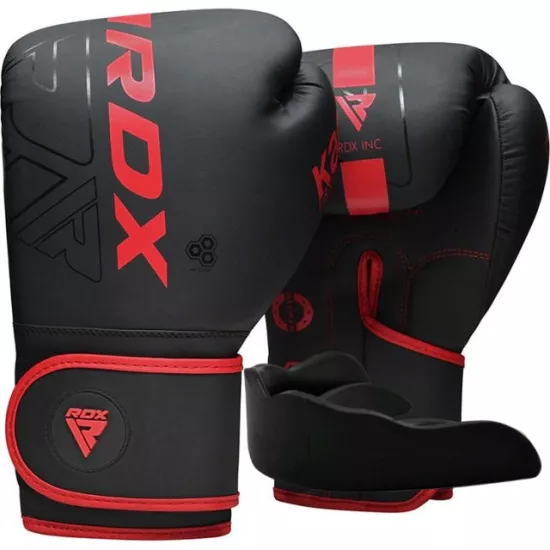 Боксерские перчатки RDX F6 Kara Matte Red 6 унций (капа в комплекте)