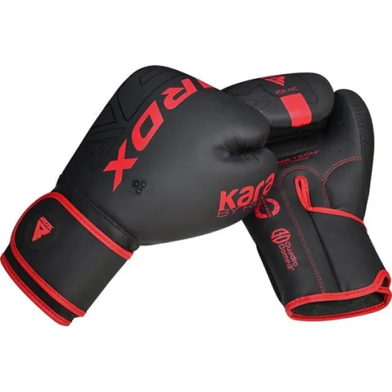 Боксерские перчатки RDX F6 Kara Matte Red 6 унций (капа в комплекте)