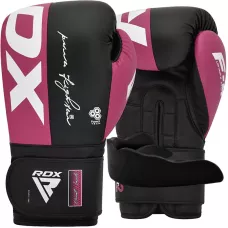 Боксерские перчатки RDX REX F4 PINK/BLACK-8 унций (капа в комплекте)