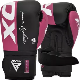 Боксерские перчатки RDX REX F4 PINK/BLACK-8 унций (капа в комплекте)