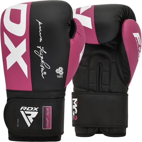 Боксерські рукавиці RDX REX F4 PINK/BLACK-8 унцій (капа в комплекті)