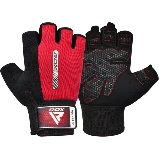 Рукавички для фітнесу RDX W1 HALF RED-S