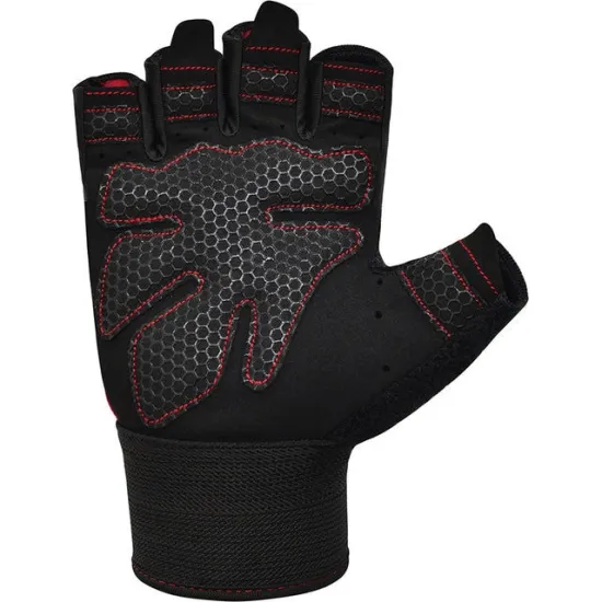 Рукавички для фітнесу RDX W1 HALF RED-S