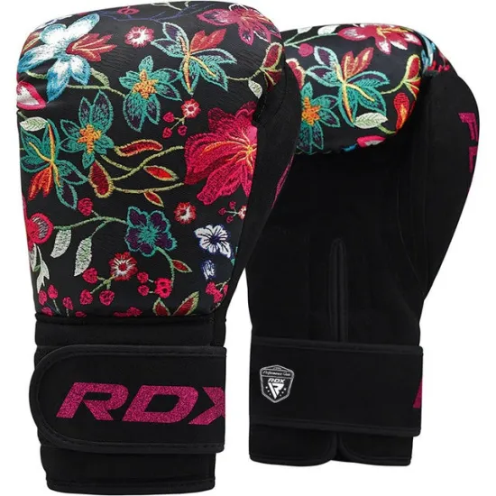 Боксерські рукавиці RDX FL-3 FLORAL BLACK-8 унцій (капа в комплекті)
