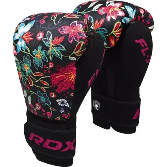 Боксерські рукавиці RDX FL-3 FLORAL BLACK-8 унцій (капа в комплекті)