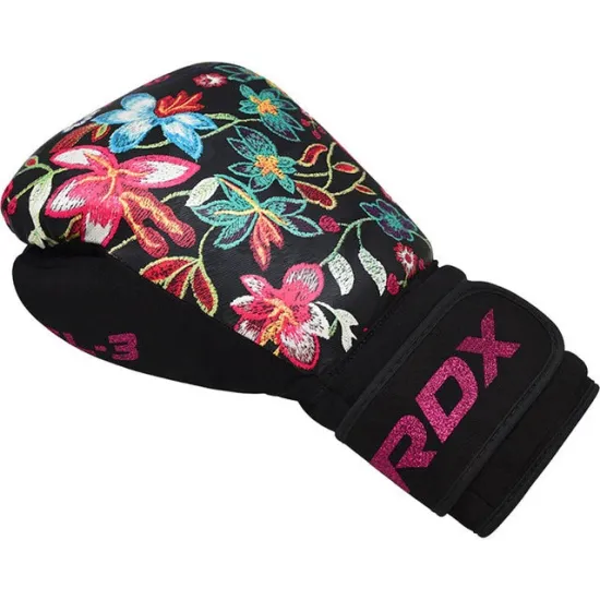 Боксерські рукавиці RDX FL-3 FLORAL BLACK-8 унцій (капа в комплекті)