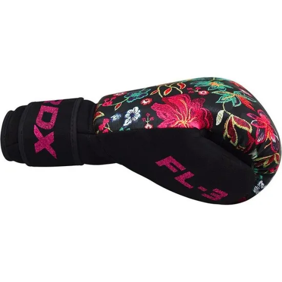Боксерські рукавиці RDX FL-3 FLORAL BLACK-8 унцій (капа в комплекті)