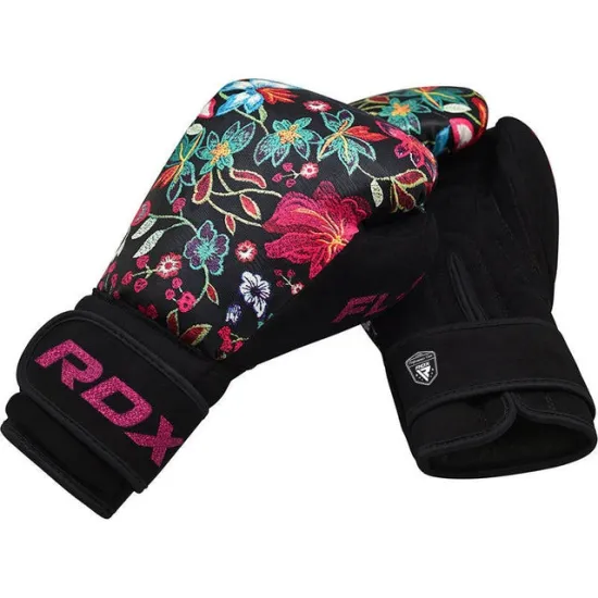 Боксерські рукавиці RDX FL-3 FLORAL BLACK-8 унцій (капа в комплекті)