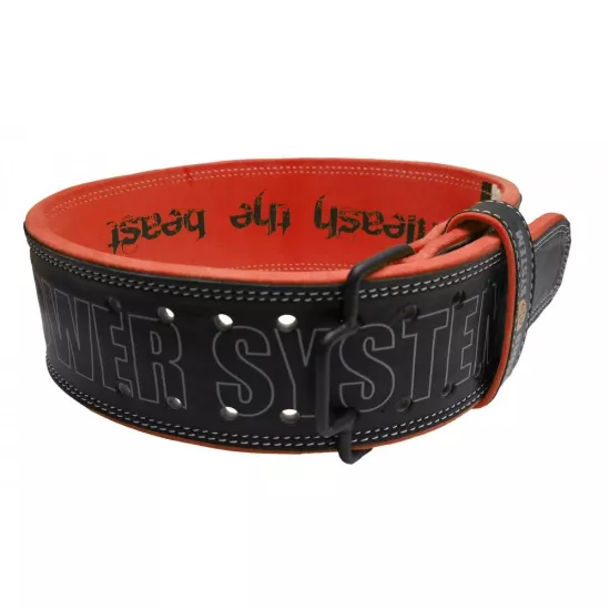 Пояс для важкої атлетики Power System PS-3830 Beast шкіряний Black/Red M