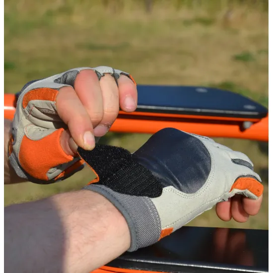 Перчатки для фитнеса MadMax MFG-850 Crazy Grey/Orange S